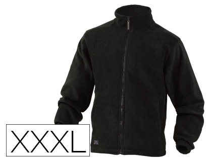 Chaqueta polar con cremallera 2 bolsillos negra talla 3XL